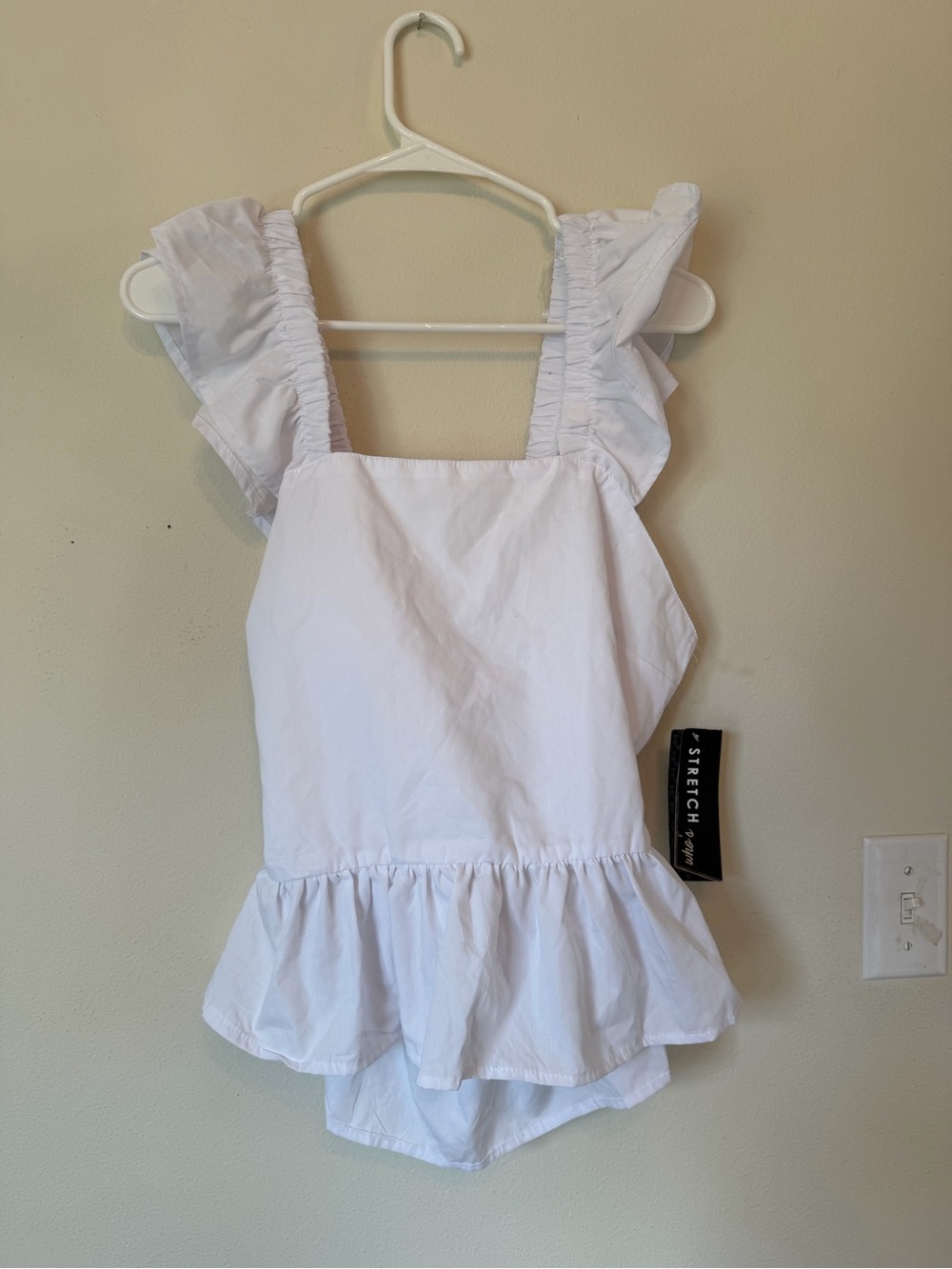 White Ruffled Peplum Tank Top - 2 tops for $15